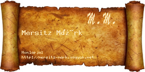 Mersitz Márk névjegykártya