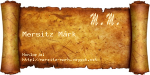 Mersitz Márk névjegykártya