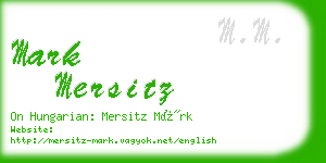 mark mersitz business card